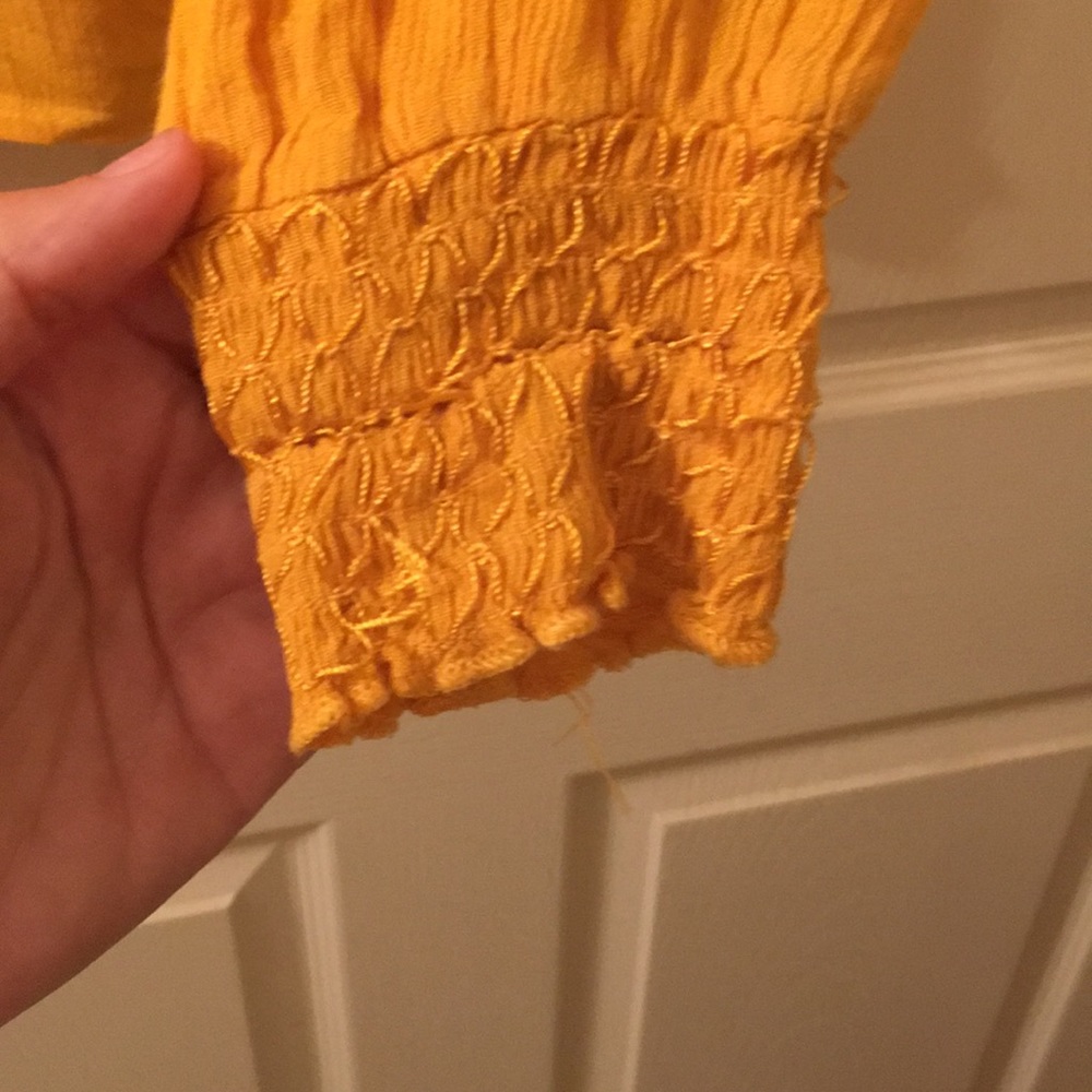 medium hippie style yellow fall blouse so cute! - Picture 4 of 8